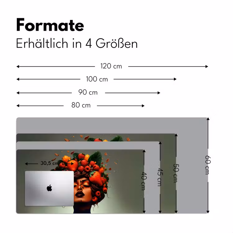 Vrouw - Chocolade - Frambozen - Aardbeien - Koekjes Muismat XXL klein -ysfeer5_duits