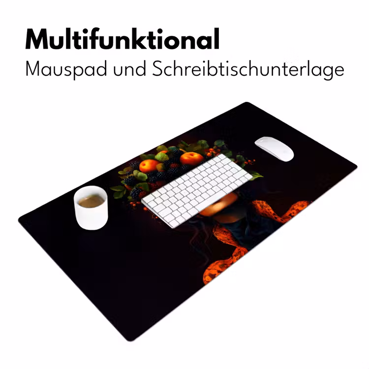 Vrouw - Zwart - Bessen - Bramen - Appels Muismat XXL klein -ysfeer4_duits
