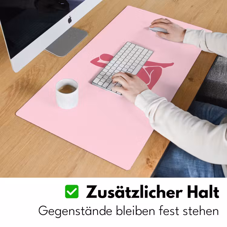 Schreibtischunterlage - Frau – Silhouette – Abstrakt – Modern – Rosa - Vrouw - Silhouet - Abstract - Modern - Roze Muismat XXL klein