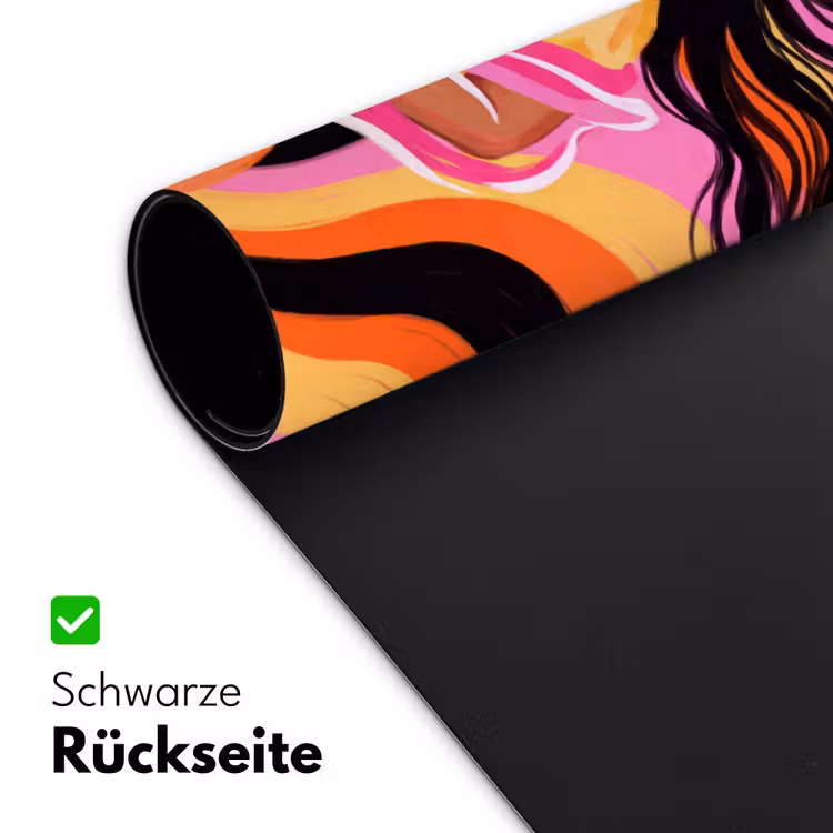 Schreibtischunterlage - Frau – Sonnenbrille – Abstrakt – Bunt - Vrouw - Zonnebril - Abstract - Kleurrijk Muismat XXL klein