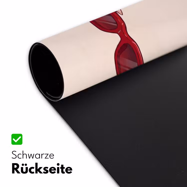 Schreibtischunterlage - Frau – Sonnenbrille – Mode – Rot – Illustration - Vrouw - Zonnebril - Mode - Rood - Illustratie Muismat XXL klein