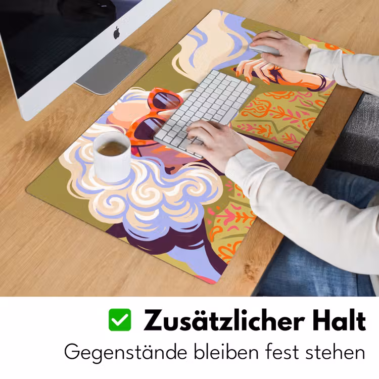 Schreibtischunterlage - Frau – Sonnenbrille – Porträt – Modern – Farbenfroh — 3