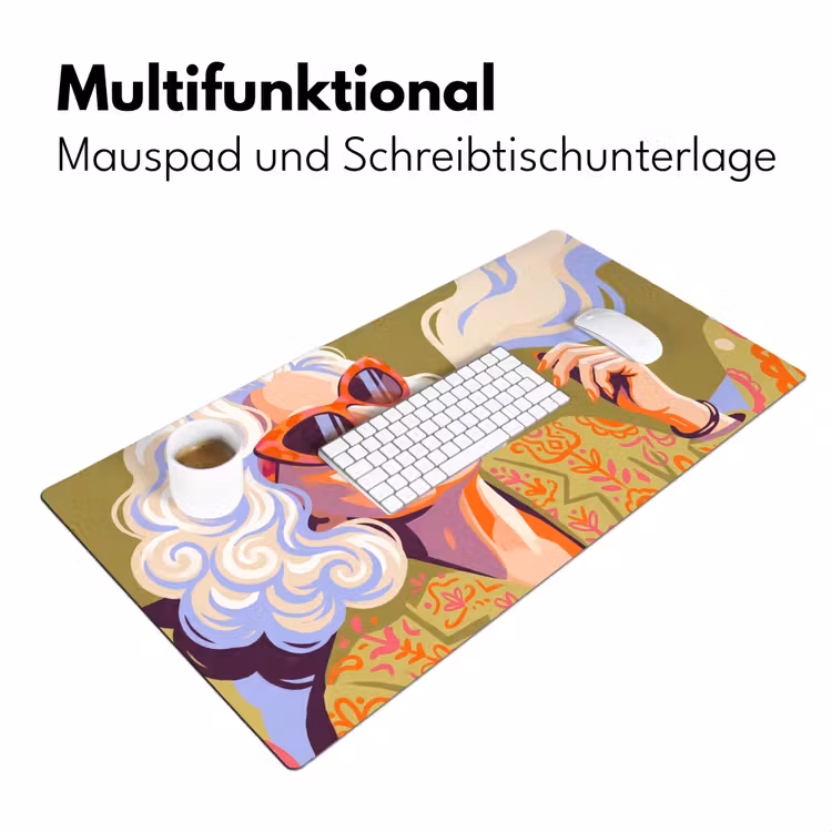 Schreibtischunterlage - Frau – Sonnenbrille – Porträt – Modern – Farbenfroh — 4
