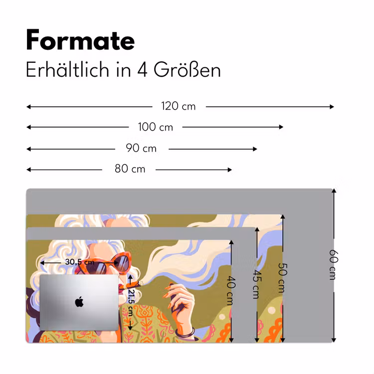 Schreibtischunterlage - Frau – Sonnenbrille – Porträt – Modern – Farbenfroh — 5