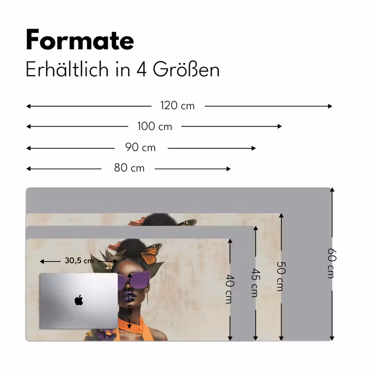 Vrouw - Zonnebril - Vlinder - Bloemen Muismat XXL klein -ysfeer5_duits