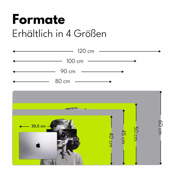Vrouw - Sterrenhemel - Groen Muismat XXL klein -ysfeer5_duits