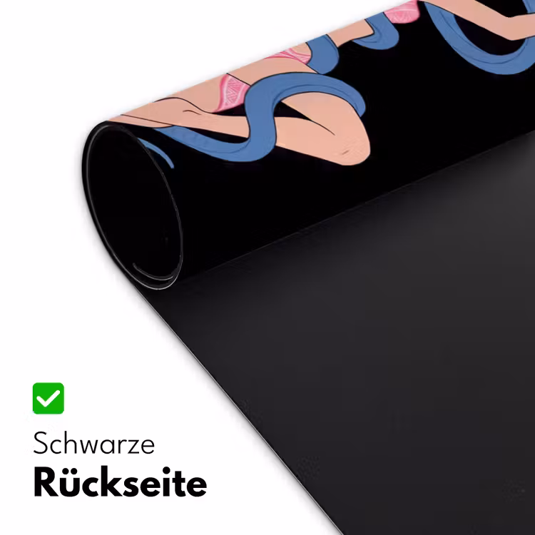 Schreibtischunterlage - Frau – Tänzerin – Schlangen – Art Déco – Rosa - Vrouw - Danseres - Slangen - Art Deco - Roze Muismat XXL klein