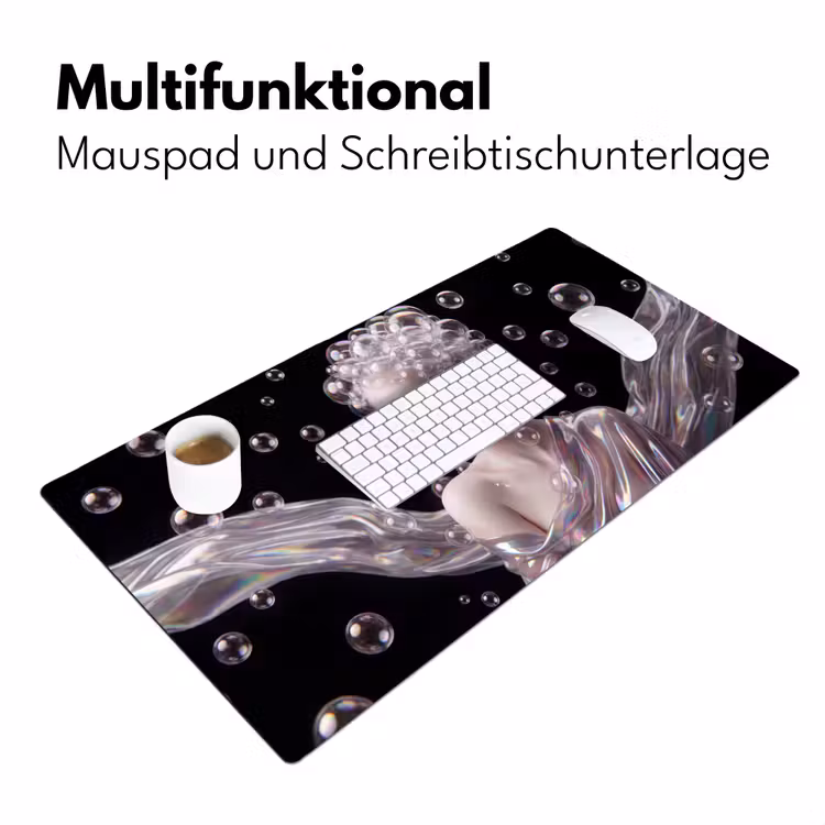 Vrouw - Bellen - Abstract - Kleurrijk Muismat XXL klein -ysfeer4_duits