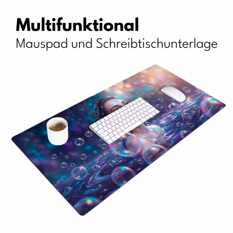 Vrouw - Water - Portret - Kleurrijk - Modern Muismat XXL klein -ysfeer4_duits