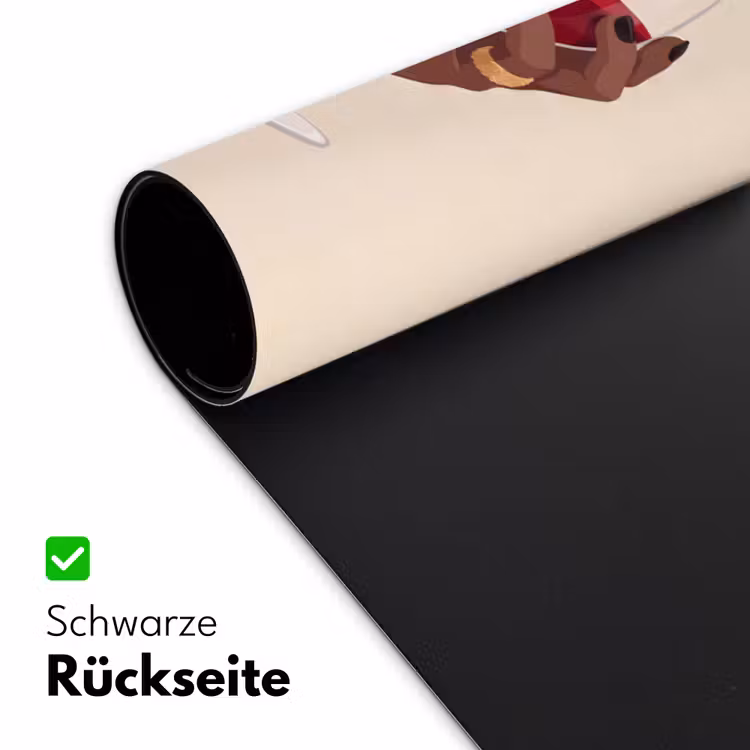Schreibtischunterlage - Frau – Wein – Glas – Illustration – Rot - Vrouw - Wijn - Glas - Illustratie - Rood Muismat XXL klein