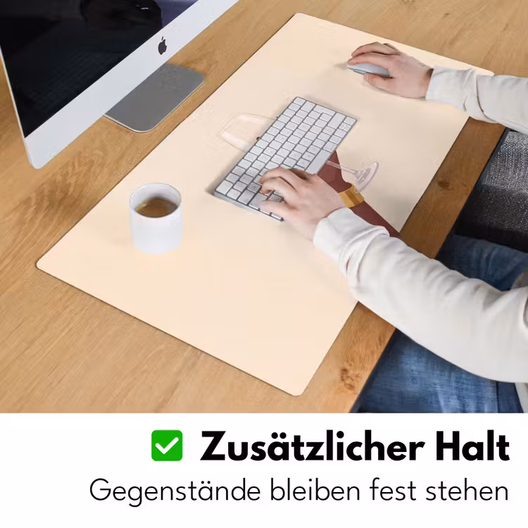 Schreibtischunterlage - Frau – Wein – Glas – Illustration – Rot - Vrouw - Wijn - Glas - Illustratie - Rood Muismat XXL klein