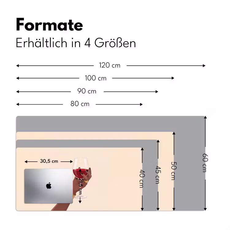 Schreibtischunterlage - Frau – Wein – Glas – Illustration – Rot - Vrouw - Wijn - Glas - Illustratie - Rood Muismat XXL klein