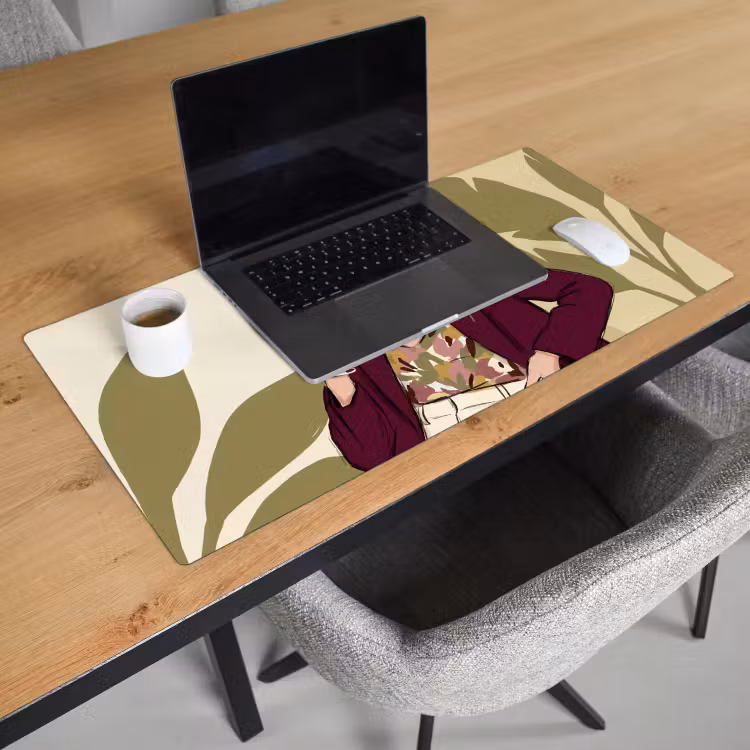 Schreibtischunterlage - Frau – Wein – Porträt – Mode – Modern - Vrouw - Wijn - Portret - Mode - Modern Muismat XXL klein