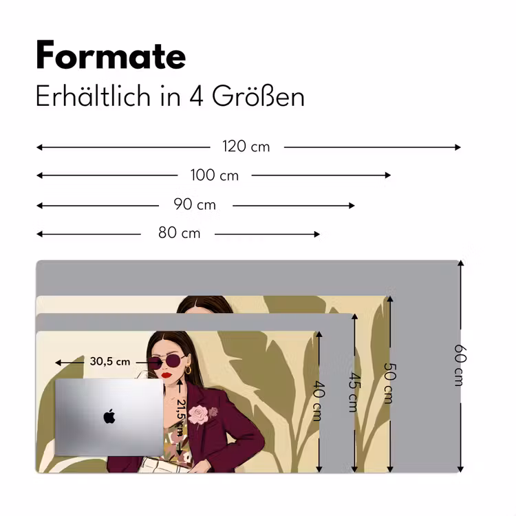 Schreibtischunterlage - Frau – Wein – Porträt – Mode – Modern - Vrouw - Wijn - Portret - Mode - Modern Muismat XXL klein