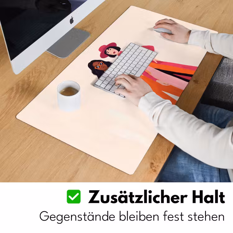 Schreibtischunterlage - Frau – Zwei – Mode – Abstrakt – Bunt - Vrouw - Twee - Mode - Abstract - Kleurrijk Muismat XXL klein