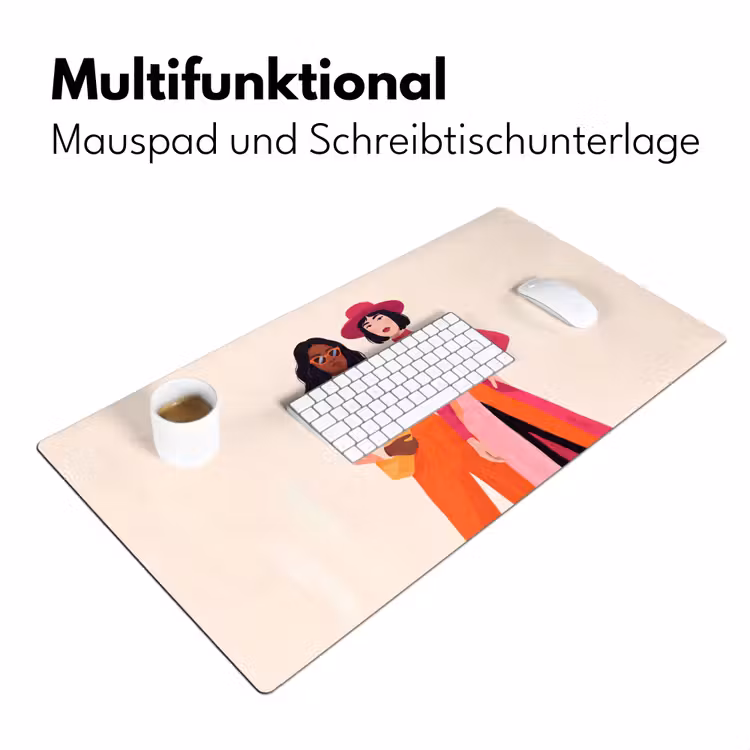 Schreibtischunterlage - Frau – Zwei – Mode – Abstrakt – Bunt - Vrouw - Twee - Mode - Abstract - Kleurrijk Muismat XXL klein