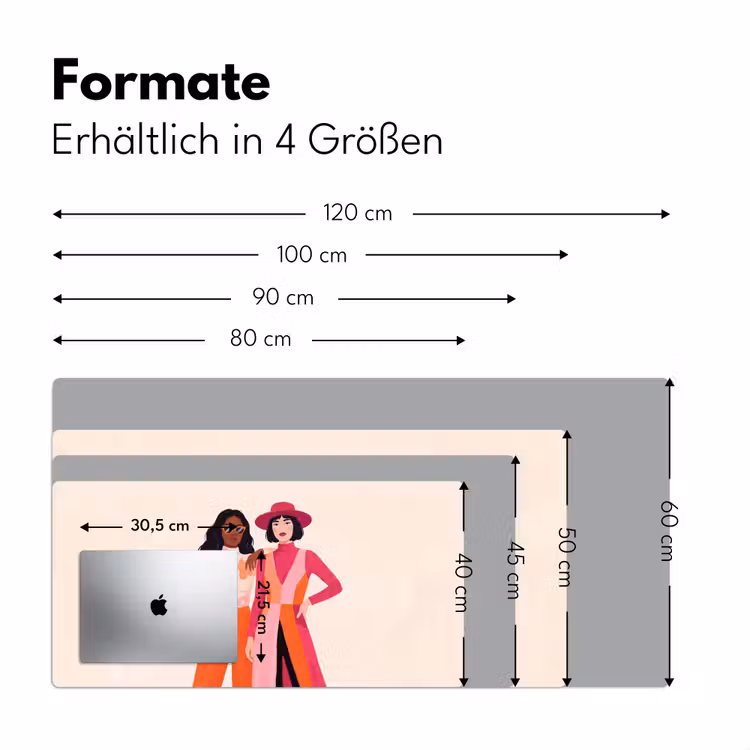 Schreibtischunterlage - Frau – Zwei – Mode – Abstrakt – Bunt - Vrouw - Twee - Mode - Abstract - Kleurrijk Muismat XXL klein