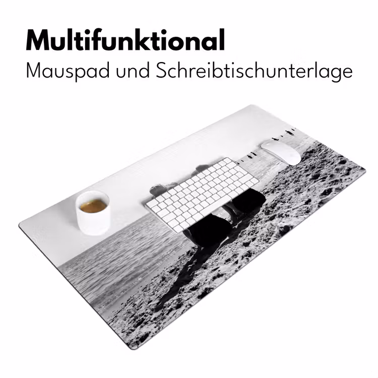 Vrouwen - Zonnehoed - Strand - Zwart - Wit Muismat XXL klein -ysfeer4_duits