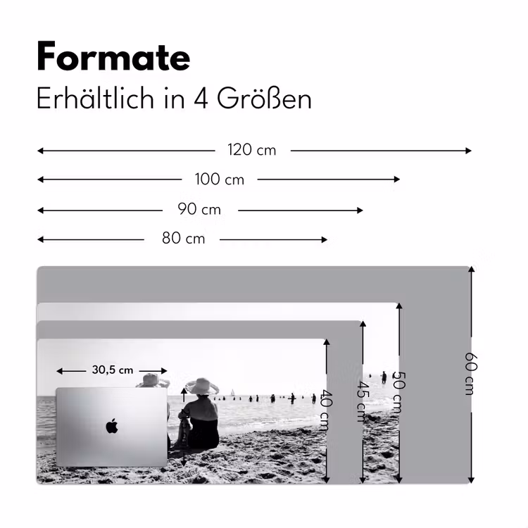 Vrouwen - Zonnehoed - Strand - Zwart - Wit Muismat XXL klein -ysfeer5_duits