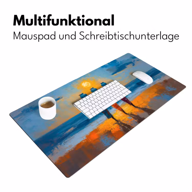 Vrouwen - Strand - Zondsondergang Muismat XXL klein -ysfeer4_duits