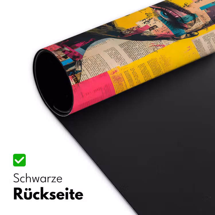 Vrouwengezicht - Krantenpapier - Abstract - Roze Muismat XXL klein -ysfeer2_duits
