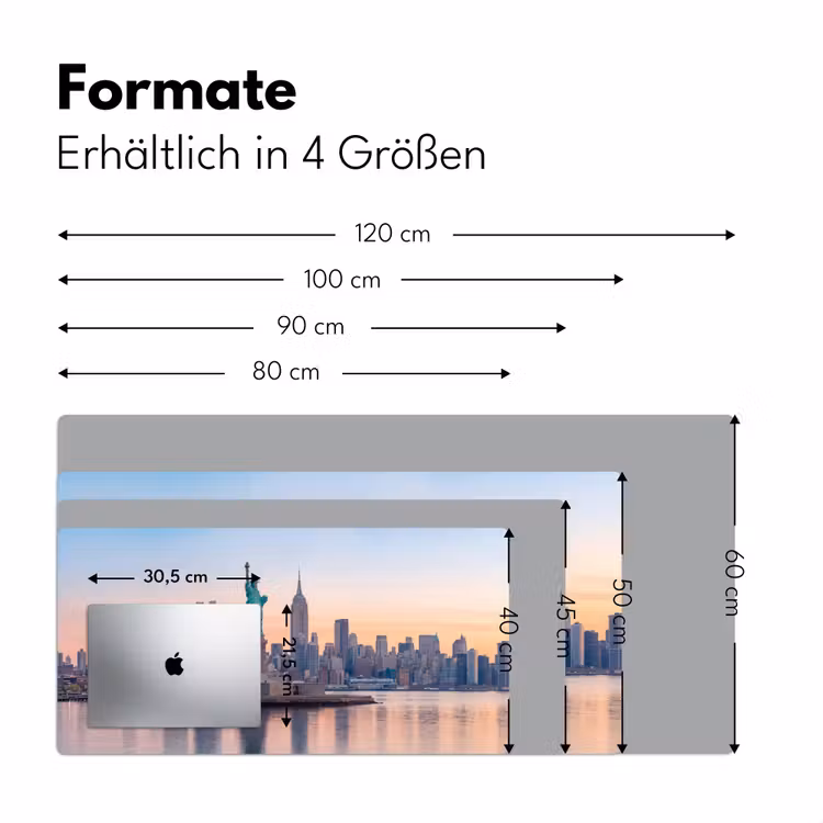 Vrijheidsbeeld - New York - Zonsopgang - Stad - Architectuur Muismat XXL klein -ysfeer5_duits
