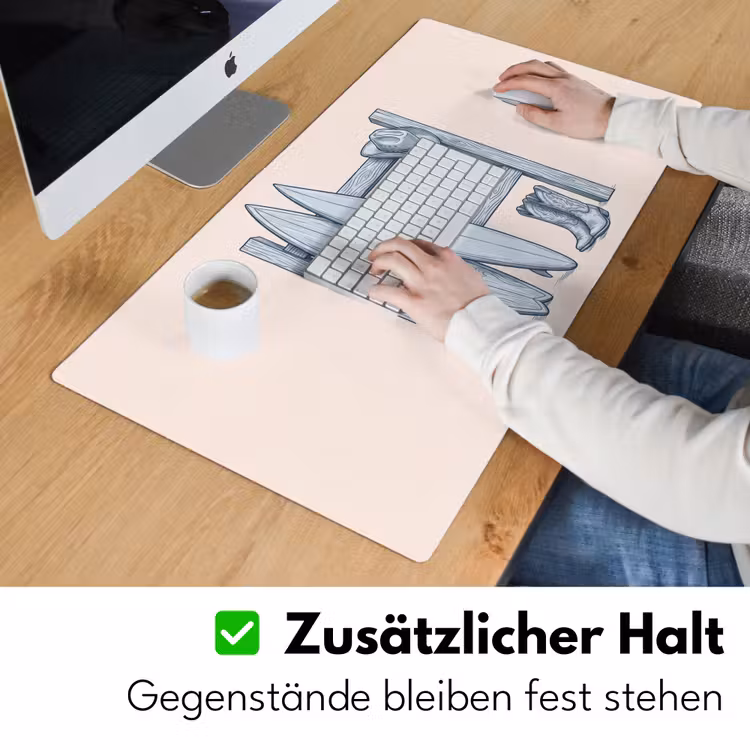 Schreibtischunterlage - Freizeit – Kleidung – Abenteuer – Illustration – Sommer - Recreatie - Kleding - Avontuur - Illustratie - Zomer Muismat XXL klein