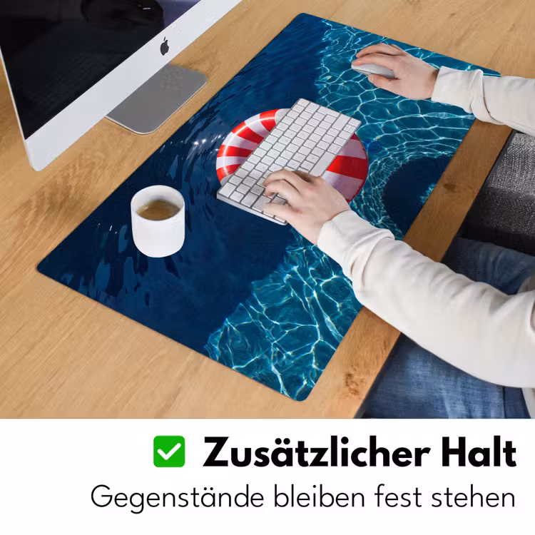 Schreibtischunterlage - Freizeit – Wasser – Sommer – Rot – Weiß - Recreatie - Water - Zomer - Rood - Wit Muismat XXL klein