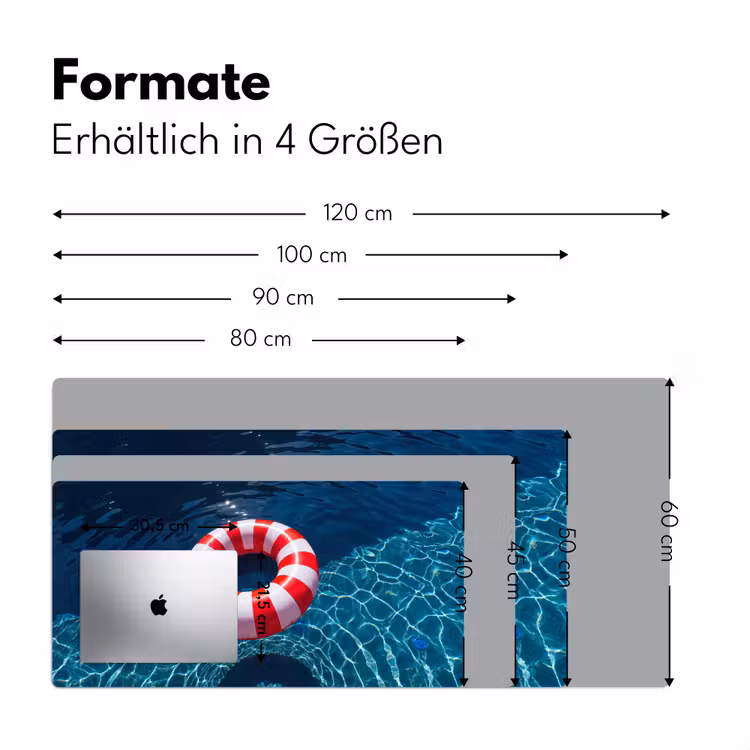 Schreibtischunterlage - Freizeit – Wasser – Sommer – Rot – Weiß - Recreatie - Water - Zomer - Rood - Wit Muismat XXL klein