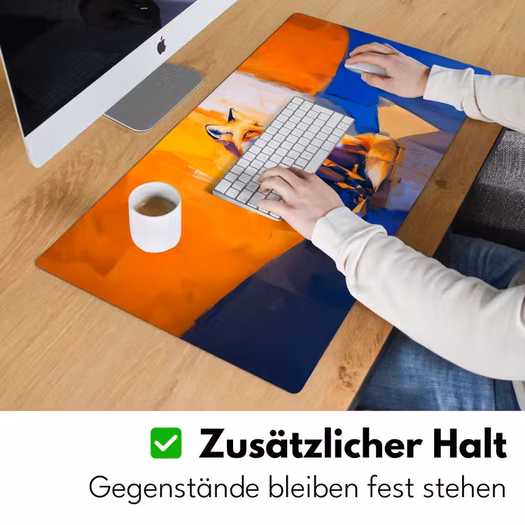 Vos - Oranje - Vormen - Abstract Muismat XXL klein -ysfeer3_duits