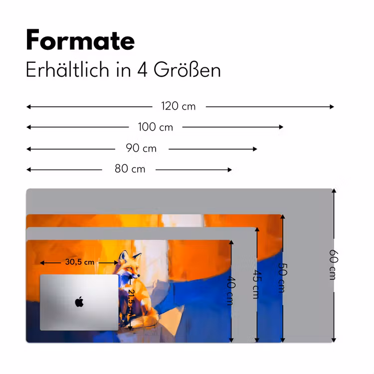 Vos - Oranje - Vormen - Abstract Muismat XXL klein -ysfeer5_duits