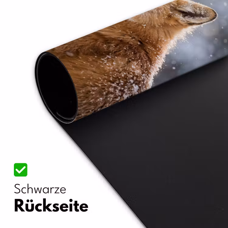 Vos - Sneeuwval - Portret - Winter - Sfeervol Muismat XXL klein -ysfeer2_duits