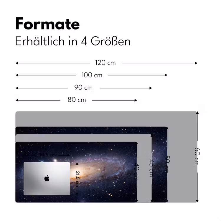 Schreibtischunterlage - Galaxie – Weltraum – Kosmos - Sterrenstelsel - Ruimte - Kosmos Muismat XXL klein