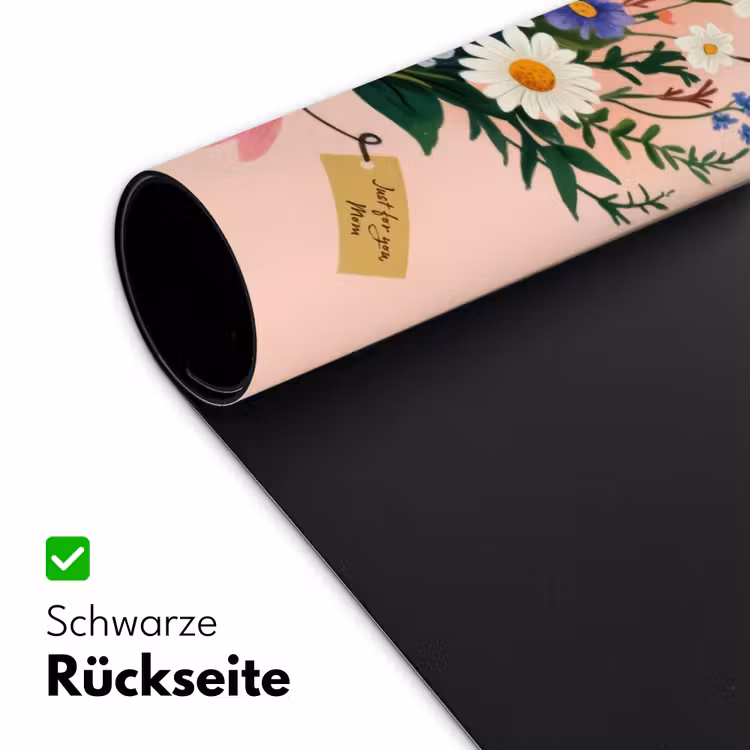 Margrieten - Boeket - Strikje - Roze Muismat XXL klein -ysfeer2_duits