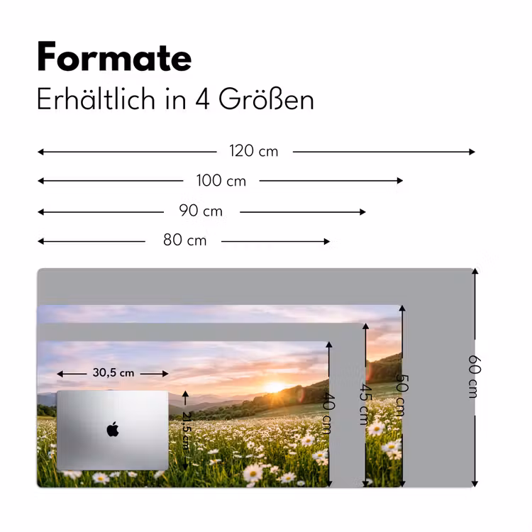 Madelief - Veld - Heuvels - Groen Muismat XXL klein -ysfeer5_duits