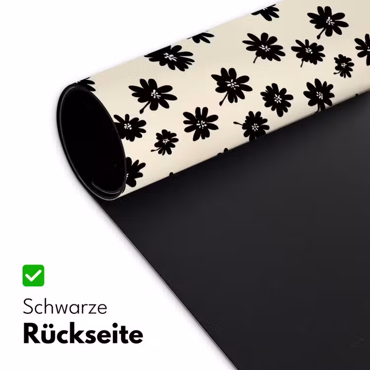 Madeliefjes - Grafisch - Zwart - Beige Muismat XXL klein 681 -ysfeer2_duits