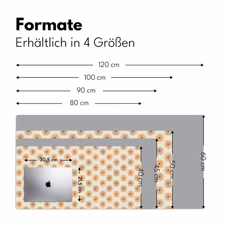 Madelief - Patroon - Oranje Muismat XXL klein 681 -ysfeer5_duits