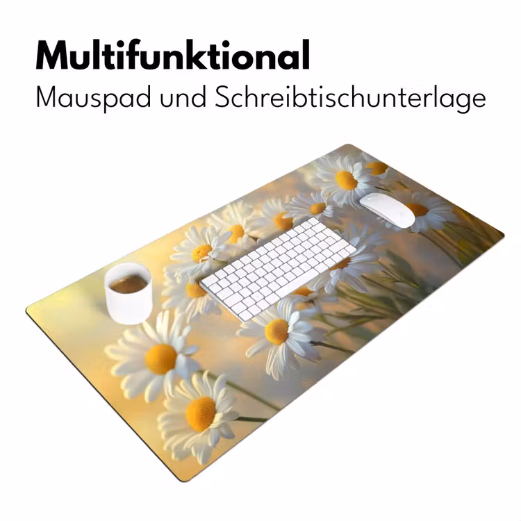 Madeliefjes - Wit - Zonlicht Muismat XXL klein -ysfeer4_duits