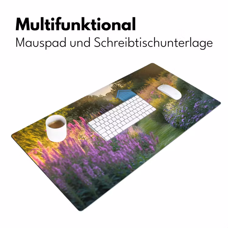 Tuinhuisje - Blauw - Bloemen Muismat XXL klein -ysfeer4_duits