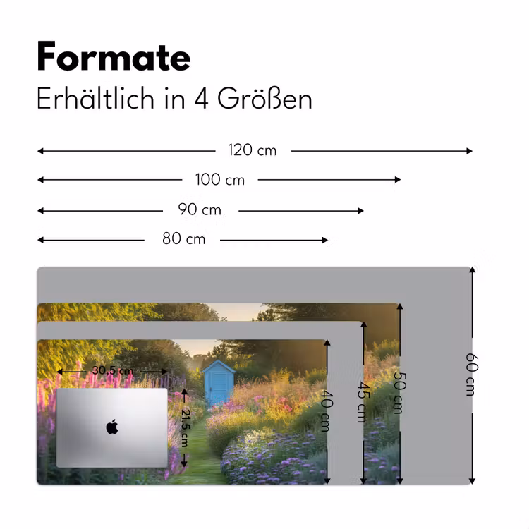 Tuinhuisje - Blauw - Bloemen Muismat XXL klein -ysfeer5_duits