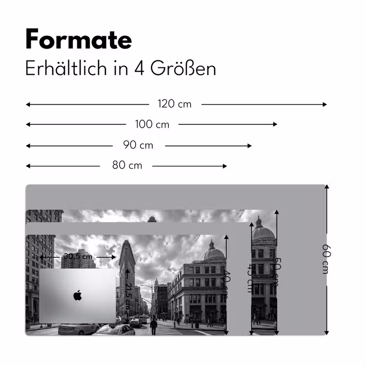 Gebouw - Hoogbouw - Stad - Architectuur - Zwart-wit Muismat XXL klein -ysfeer5_duits