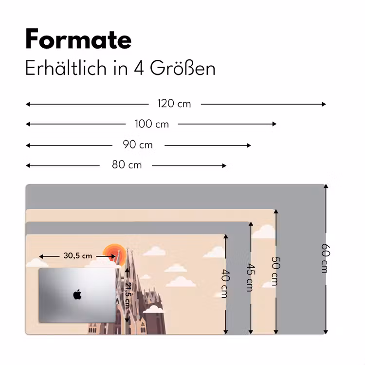 Schreibtischunterlage - Gebäude – Türme – Architektur – Abstrakt – Sonnenuntergang - Gebouw - Torens - Architectuur - Abstract - Zonsondergang Muismat XXL klein