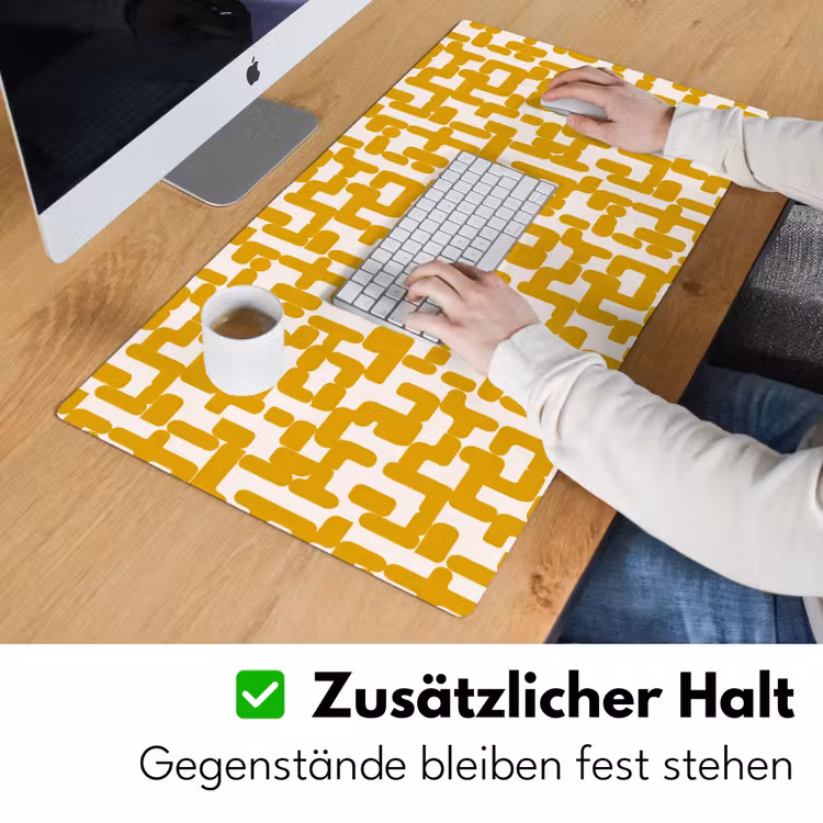 Geel - Beige - Patroon Muismat XXL klein 681 -ysfeer3_duits