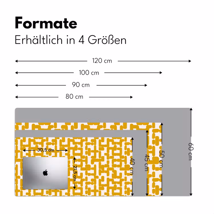 Geel - Beige - Patroon Muismat XXL klein 681 -ysfeer5_duits