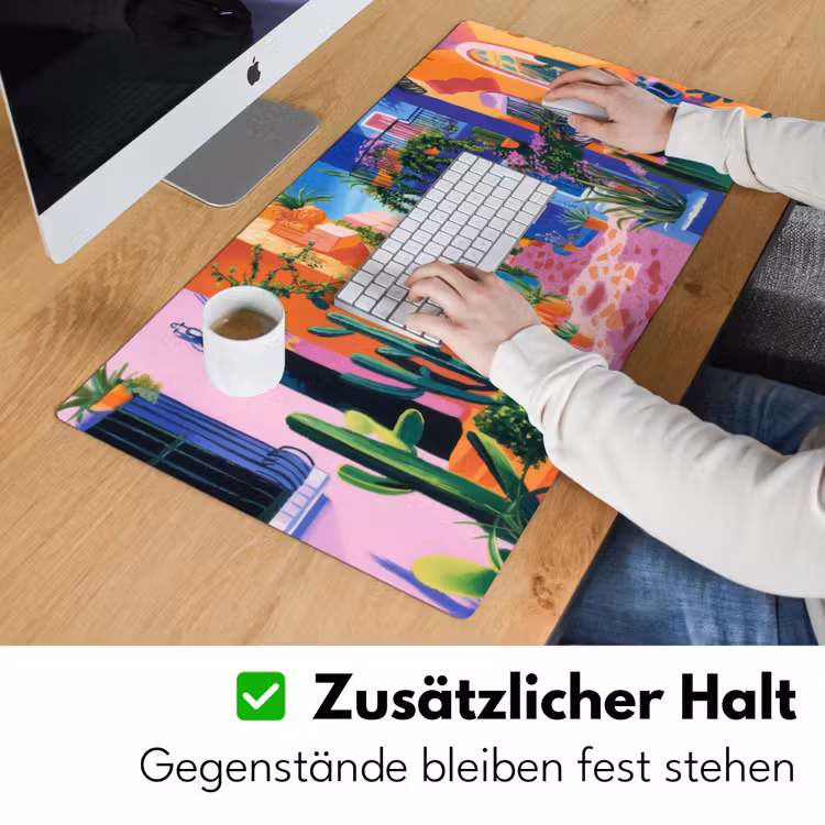 Geel - Blauw - Oranje - Huis Muismat XXL klein -ysfeer3_duits
