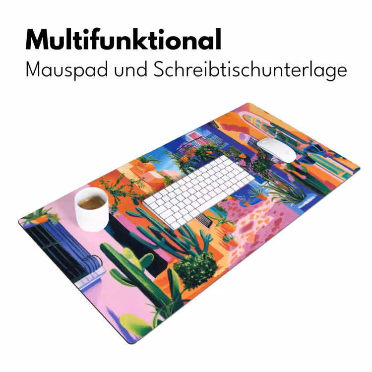 Geel - Blauw - Oranje - Huis Muismat XXL klein -ysfeer4_duits