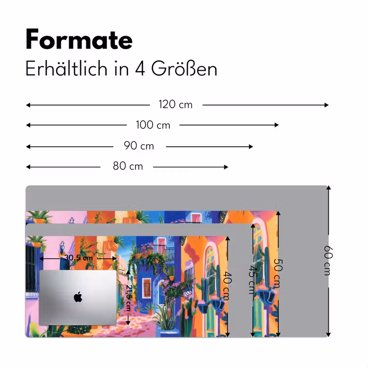 Geel - Blauw - Oranje - Huis Muismat XXL klein -ysfeer5_duits