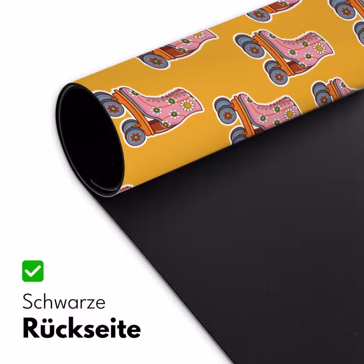 Geel - Rolschaatsen - Patroon Muismat XXL klein 681 -ysfeer2_duits