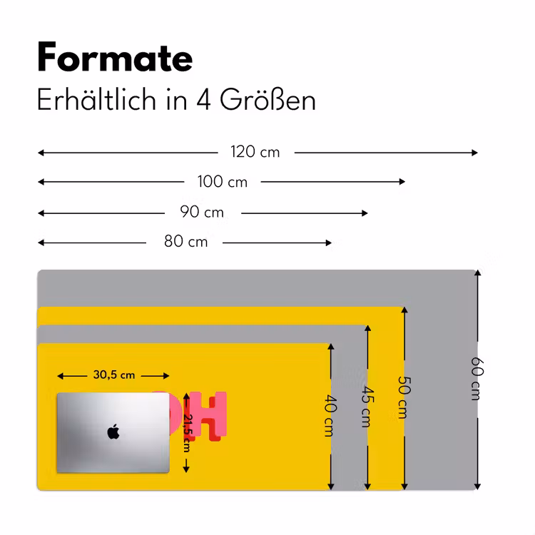 Geel - Roze - Oh - 3D Muismat XXL klein -ysfeer5_duits
