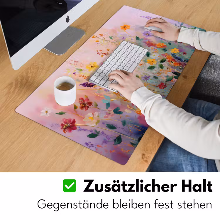 Schilderij - Bloemen - Abstract - Kleurrijk Muismat XXL klein -ysfeer3_duits